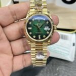 Rolex Daydate 36 mm President Fluted Bezel Blue ombre set with diamonds Dial 128238 - Image 8