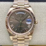 [Super Clone] Rolex Daydate 40 mm President Fluted Bezel Chocolate Dial 228235 - Image 2