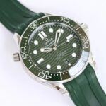 Omega Seamaster Diver 300M 42mm Steel On Rubber Strap Green Dial - Image 2