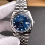 Rolex Datejust 41 mm Oyster Fluted Bezel Bright blue set with diamonds Dial 126334 - Image 5
