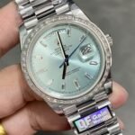 Rolex Daydate 40 mm President Trapeze Bezel Ice blue Dial 228396TBR - Image 2
