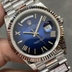 Rolex Daydate 40 mm President Fluted Bezel Blue ombre Dial 228236 - Image 2
