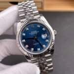 Rolex Datejust 41 mm Oyster Fluted Bezel Bright blue set with diamonds Dial 126334 - Image 4