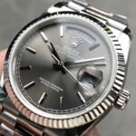 [Super Clone] Rolex Daydate 36 mm President Fluted Bezel Silver Dial 128239 - Image 4