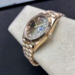 [Super Clone] Rolex Daydate 40 mm President Fluted Bezel Chocolate Dial 228235 - Image 8