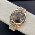 [Super Clone] Rolex Daydate 40 mm President Fluted Bezel Chocolate Dial 228235 - Image 5