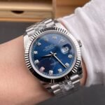 Rolex Datejust 41 mm Oyster Fluted Bezel Bright blue set with diamonds Dial 126334 - Image 2