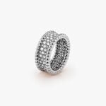 Van Cleef and Arpels Perlée diamonds ring 3 rows