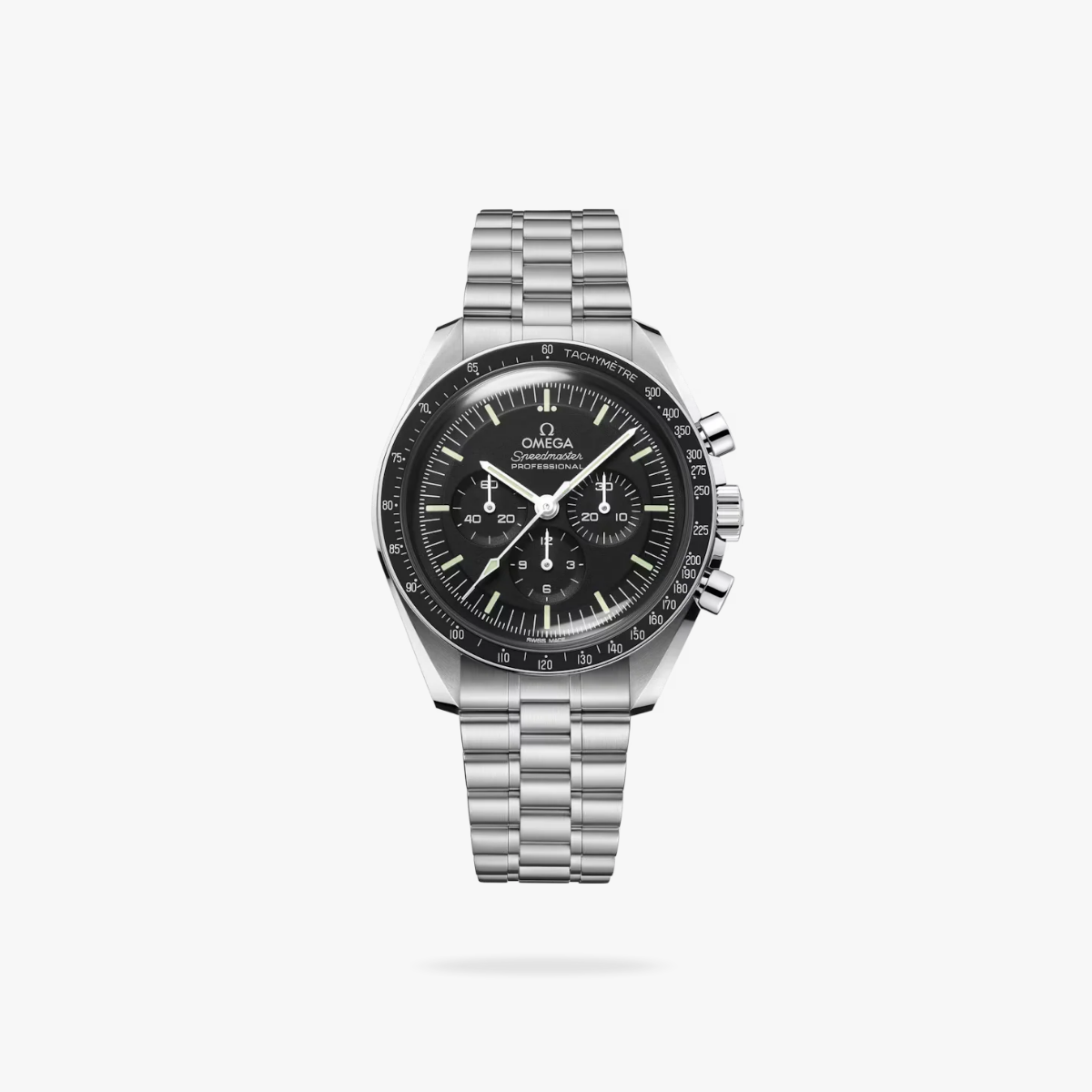 CEL-W-OM-075.png Omega Speedmaster Moonwatch Co Axial 42mm Steel On Steel Black Dial - Image 1