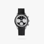 Omega Speedmaster Racing 40mm Steel On Rubber Strap Black Silver Dial