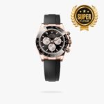 [Super Clone] Rolex Cosmograph Daytona 40 mm Oysterflex Ceramic Bezel Bright black and Sundust Dial 126515LN