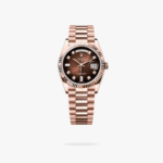 Rolex Daydate 36 mm President Fluted Bezel Brown ombre set with diamonds Dial 128235